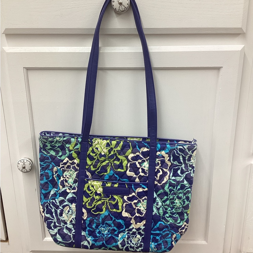 Vera Bradley Blue and Green Floral Satchel